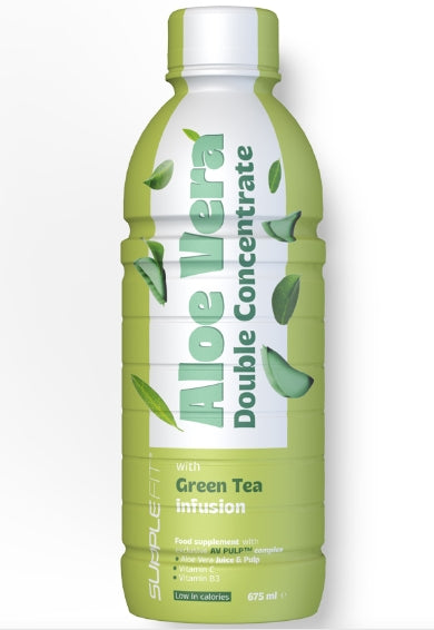 ALOE VERA, Blattsaft & Blattmark mit Grünem Tee - 675 ml- INTB062