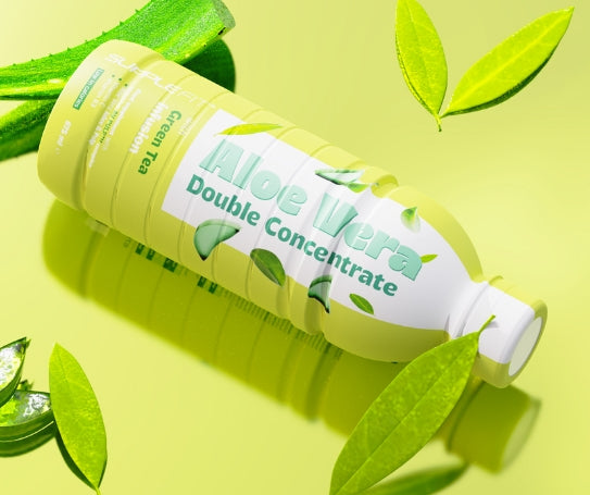 ALOE VERA, Blattsaft & Blattmark mit Grünem Tee - 675 ml- INTB062