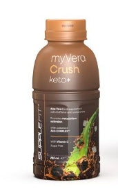 MYVERA CRUSH Keto + | Nahrungsergänzungsmittel mit Koffein und Süßungsmitteln in Einzelflaschen à 285 ml -INTA005- Einzeln